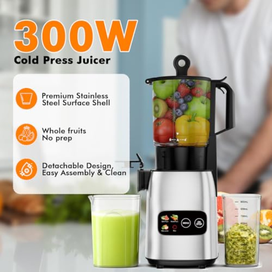 300W Cold Press Juicer with 5. - Cold Press Juicer ulasan dan harga