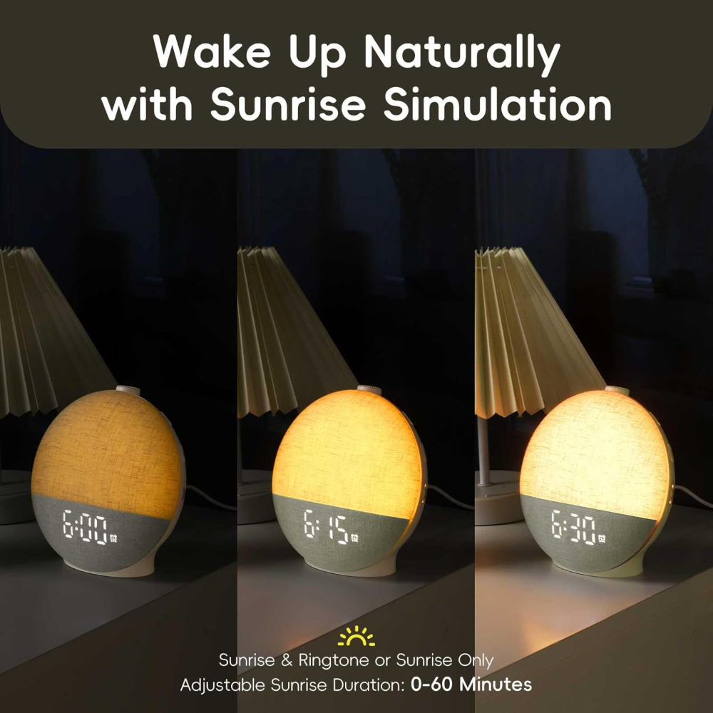 Wake Up Light Sunrise Alarm Cl - White Noise Machine Sleep ulasan dan harga