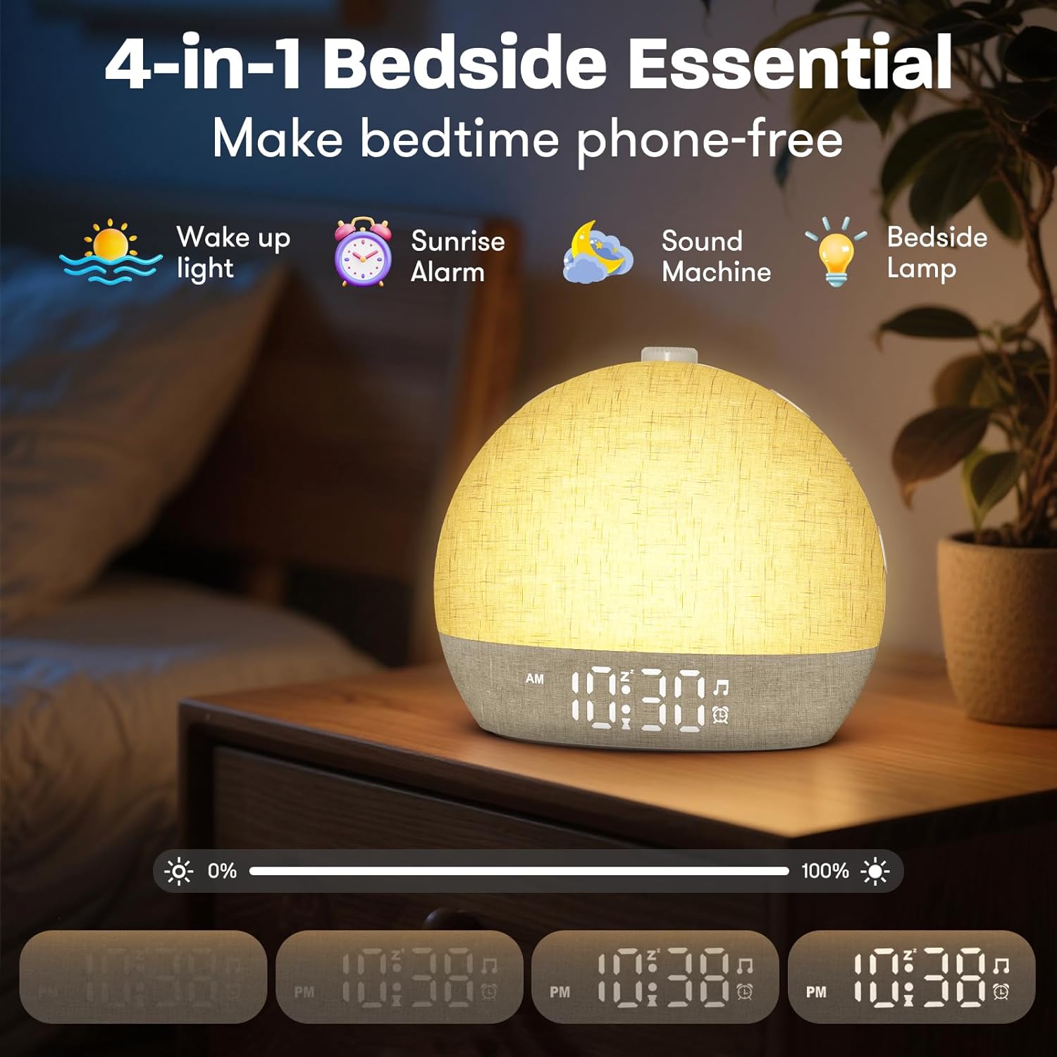 Wake Up Light Sunrise Alarm Cl - White Noise Machine Sleep ulasan dan harga